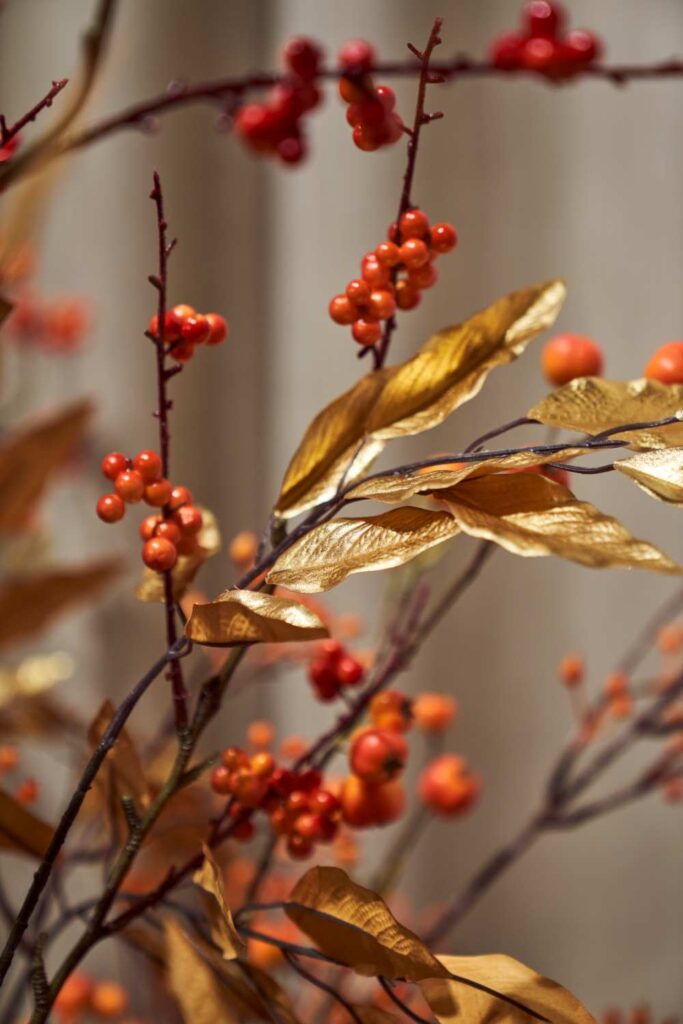 Autumn artifical flowers Ilex berry